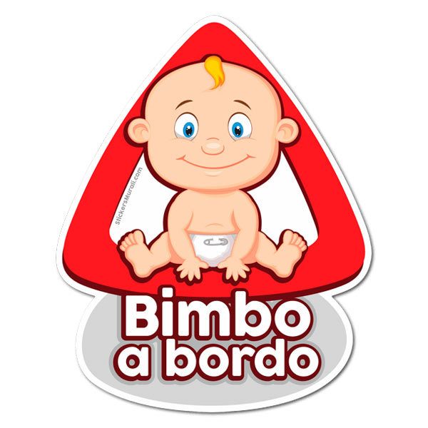 ADESIVO BIMBA BIMBO A BORDO BABY ON BOARD Stock Vector