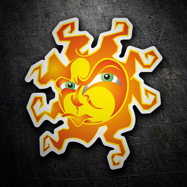 Car & Motorbike Stickers: Angry Cartoon Sun