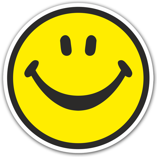 Car & Motorbike Stickers: Yellow Smiley Face