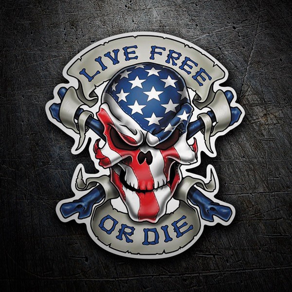 Car & Motorbike Stickers: Skull lives free or dies