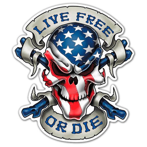 Car & Motorbike Stickers: Skull lives free or dies