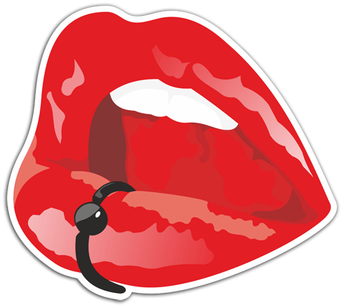 Car & Motorbike Stickers: Piercing lips