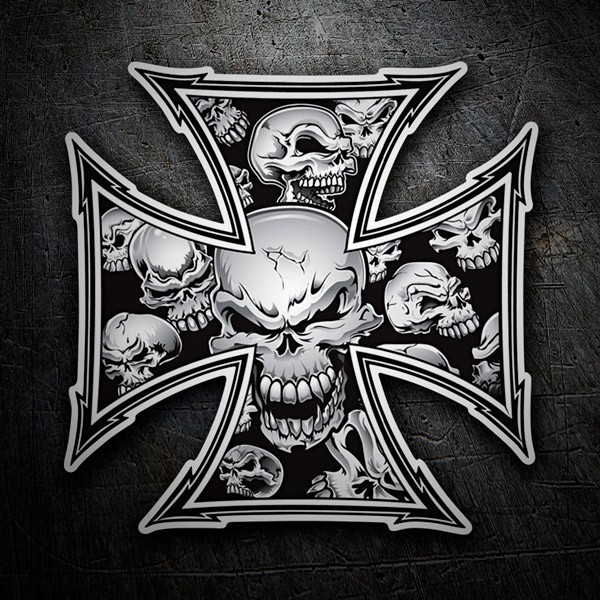 Car & Motorbike Stickers: Cross of skulls Dise&ntilde;o Vinilo Decorativo