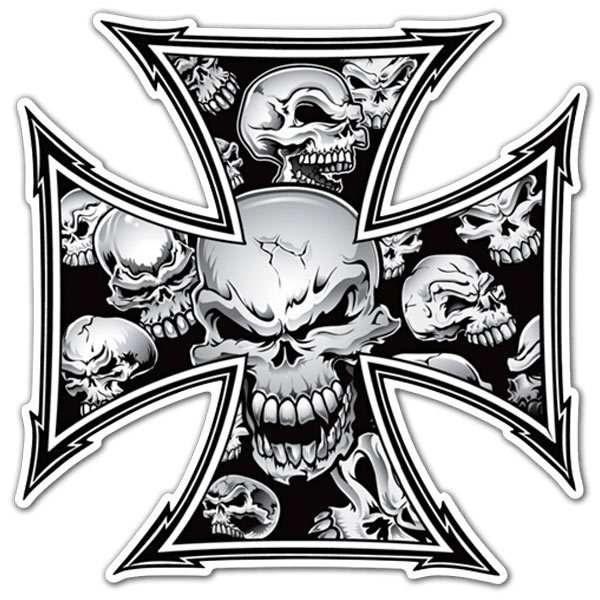 Car & Motorbike Stickers: Cross of skulls Dise&ntilde;o Vinilo Decorativo
