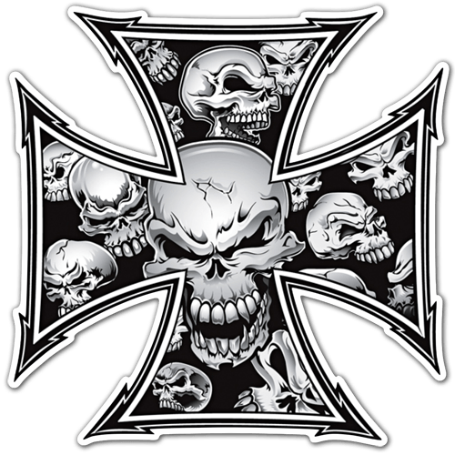 Car & Motorbike Stickers: Cross of skulls Dise&ntilde;o Vinilo Decorativo