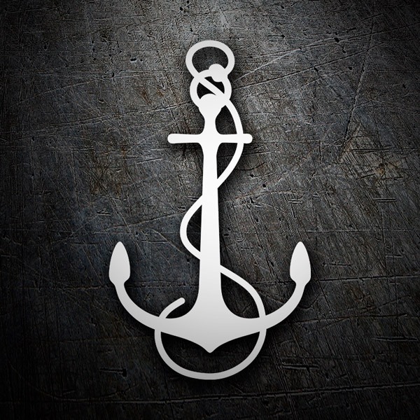 Car & Motorbike Stickers: Stylized Anchor with Rope Details