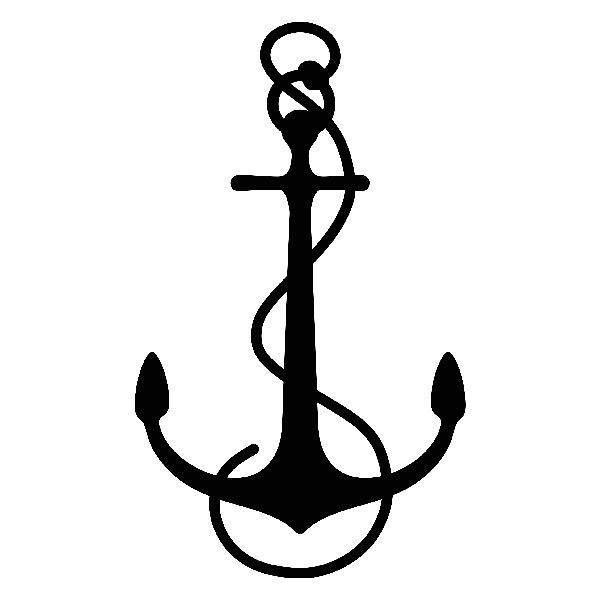 Car & Motorbike Stickers: Stylized Anchor with Rope Details