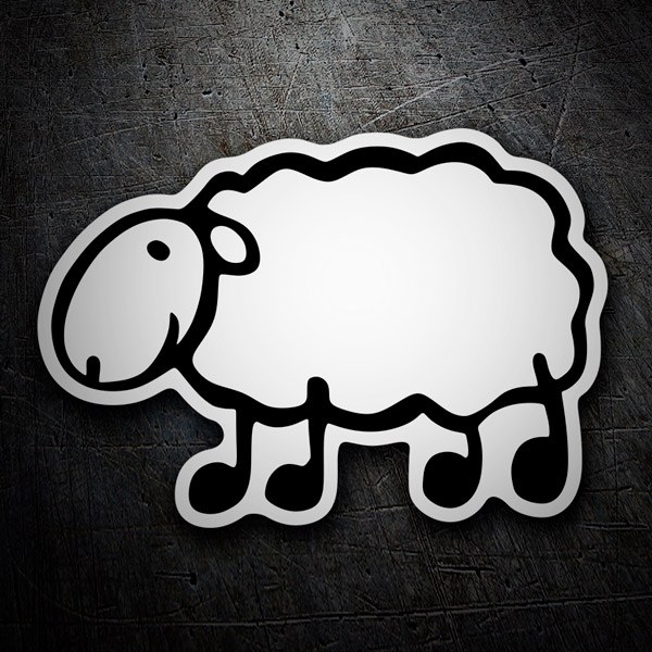 Car & Motorbike Stickers: White lacha sheep