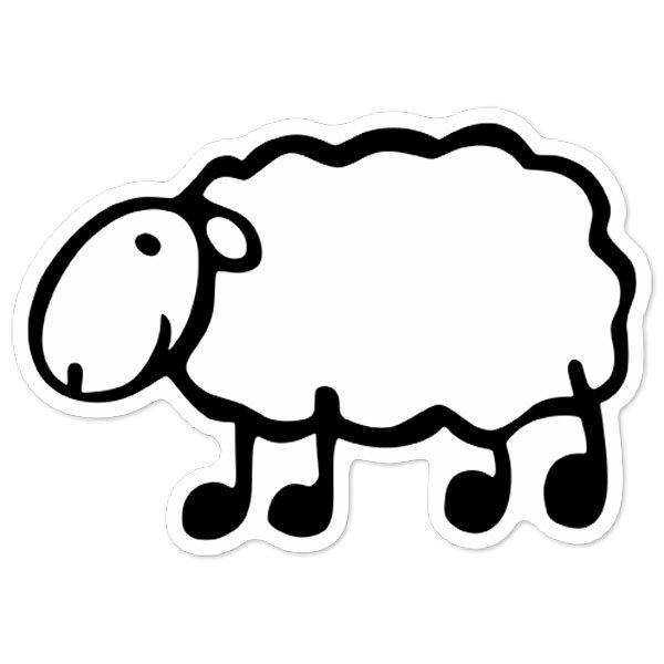 Car & Motorbike Stickers: White lacha sheep