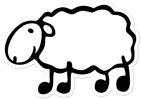 Car & Motorbike Stickers: White lacha sheep