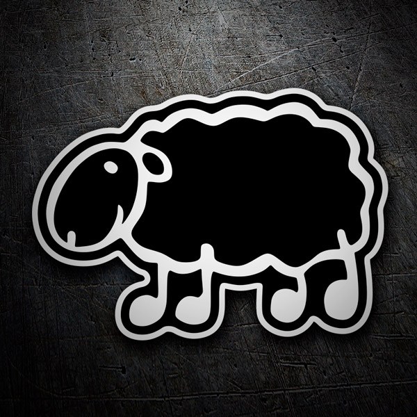 Car & Motorbike Stickers: Black lacha sheep