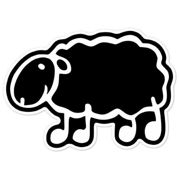 Car & Motorbike Stickers: Black lacha sheep