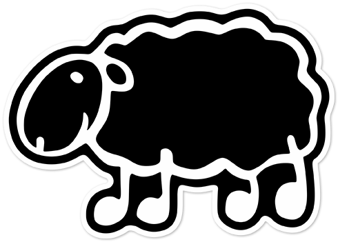 Car & Motorbike Stickers: Black lacha sheep 0