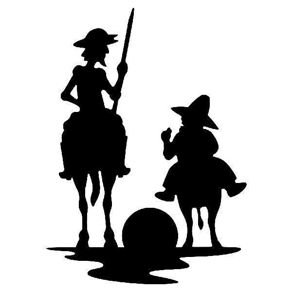 Car & Motorbike Stickers: Don Quixote and Sancho sunset