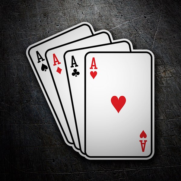 Car & Motorbike Stickers: Poker of aces cards 1