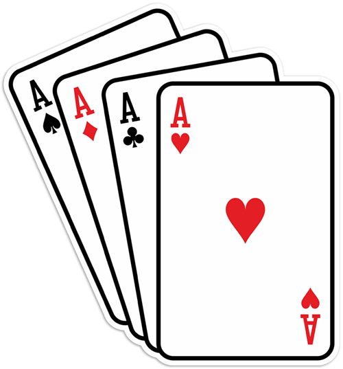 Car & Motorbike Stickers: Poker of aces cards 0