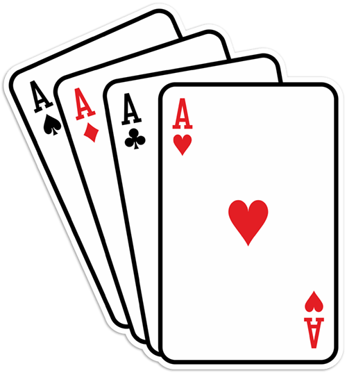 Car & Motorbike Stickers: Poker of aces cards