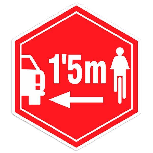 Car & Motorbike Stickers: Sign 1.5 m for Cyclists