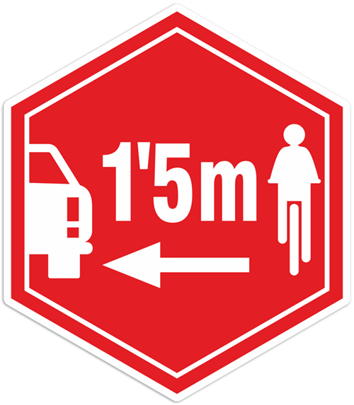 Car & Motorbike Stickers: Sticker Respect cyclists 0