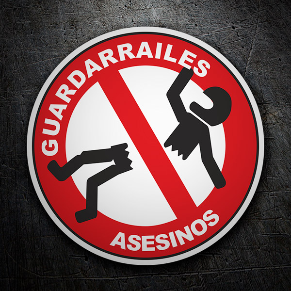 Car & Motorbike Stickers: Stop Guardarrailes Asesinos (Stop Guardrails Murde