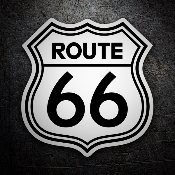 Car & Motorbike Stickers: Route 66 White