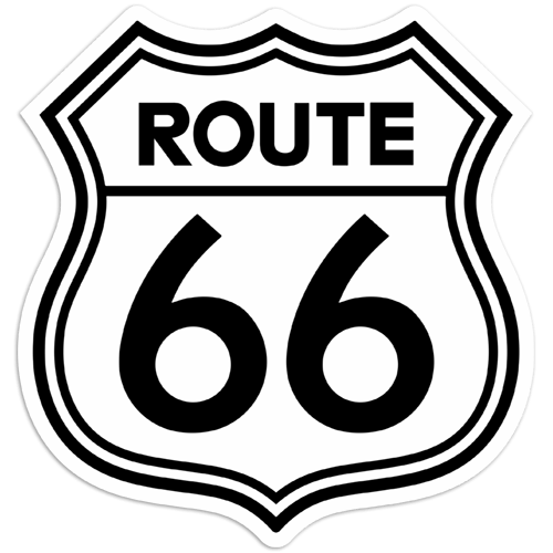 Car & Motorbike Stickers: Route 66 White 0