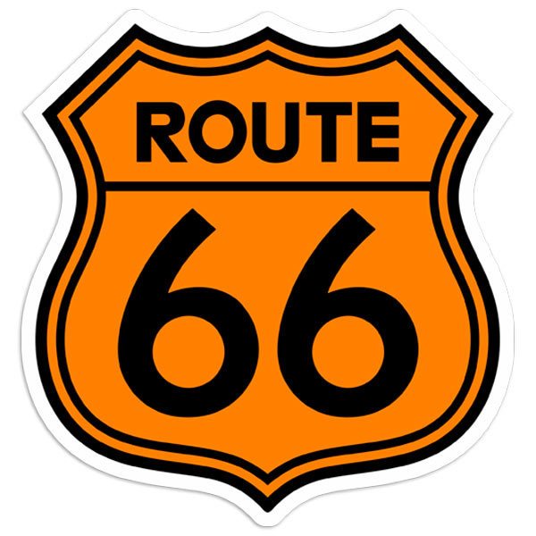 Car & Motorbike Stickers: Route 66 orange