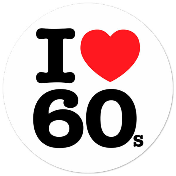 Car & Motorbike Stickers: I love 60s