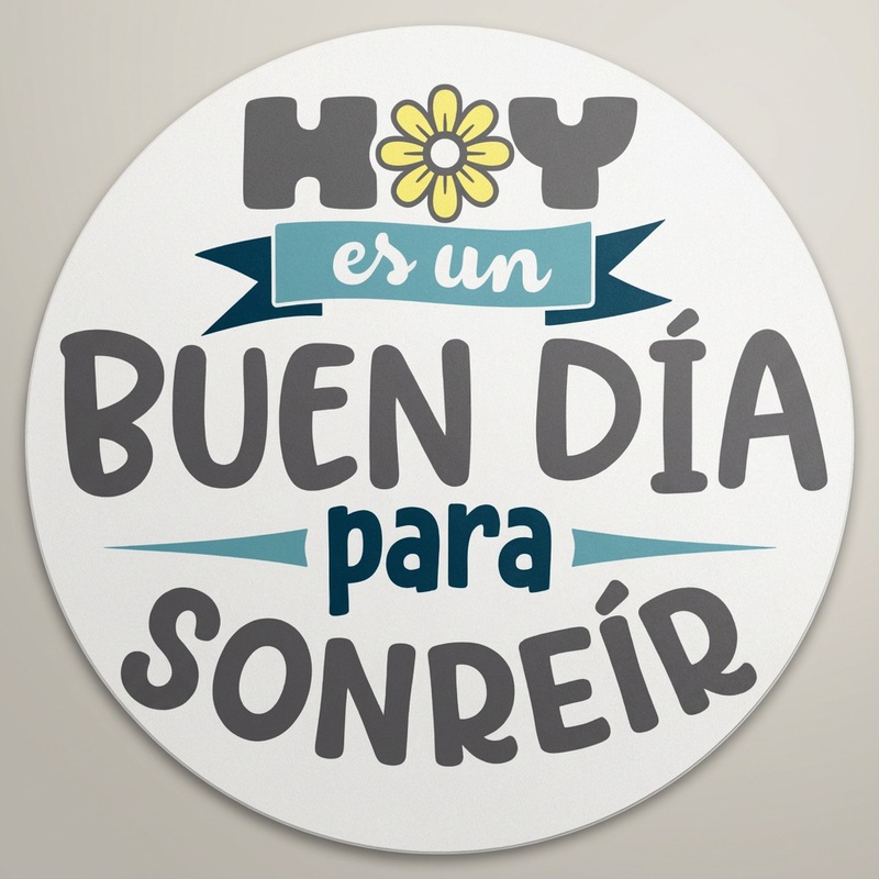 Car & Motorbike Stickers: Hoy es un buen d&iacute;a para sonre&iacute;r, colour