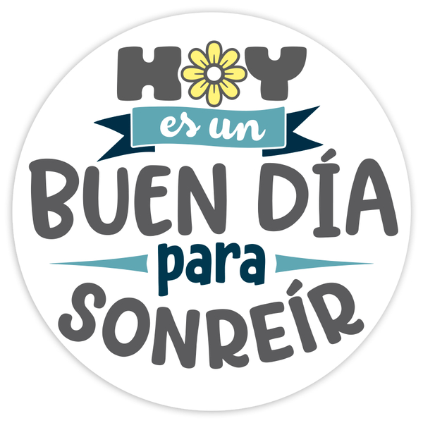 Car & Motorbike Stickers: Hoy es un buen d&iacute;a para sonre&iacute;r, colour