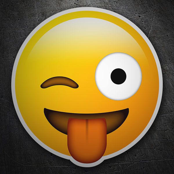 Car & Motorbike Stickers: Face winking stuck-out tonge emoji