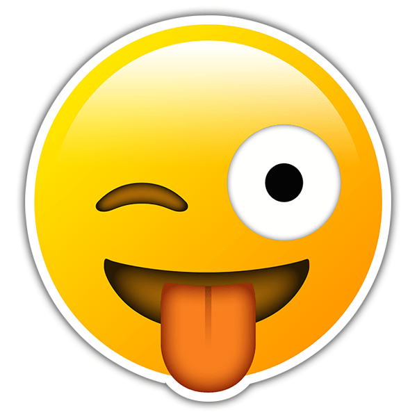 Car & Motorbike Stickers: Face winking stuck-out tonge emoji 0
