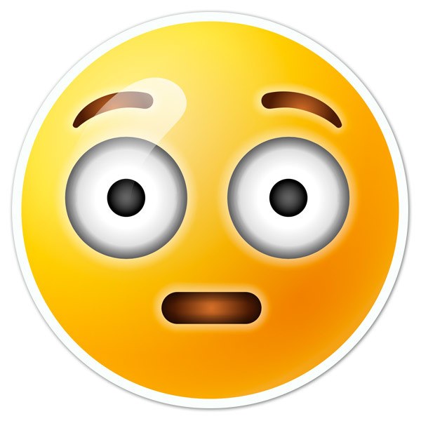 Car & Motorbike Stickers: Flushed Face  emoji