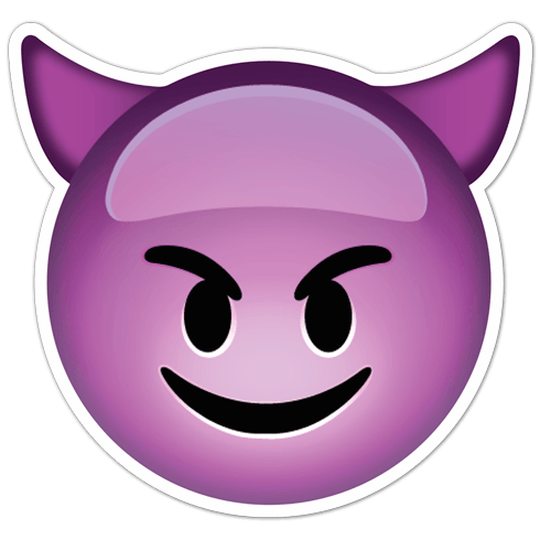 Car & Motorbike Stickers: Smiling Face With Horns 0
