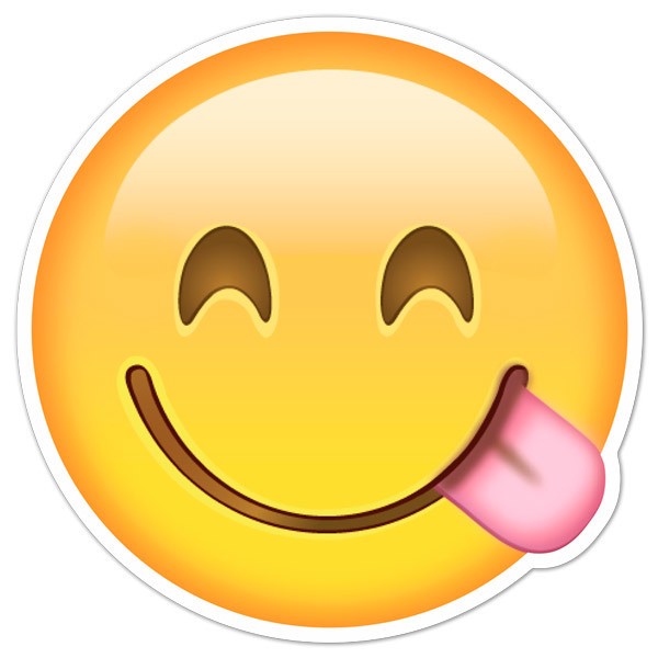 Car & Motorbike Stickers: Face Savouring Delicious Food