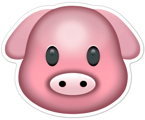 Car & Motorbike Stickers: Emoticon Pig Face 0