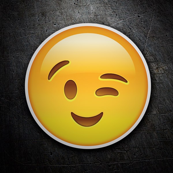 Car & Motorbike Stickers: Winking face with smile