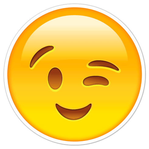 Car & Motorbike Stickers: Winking face with smile 0