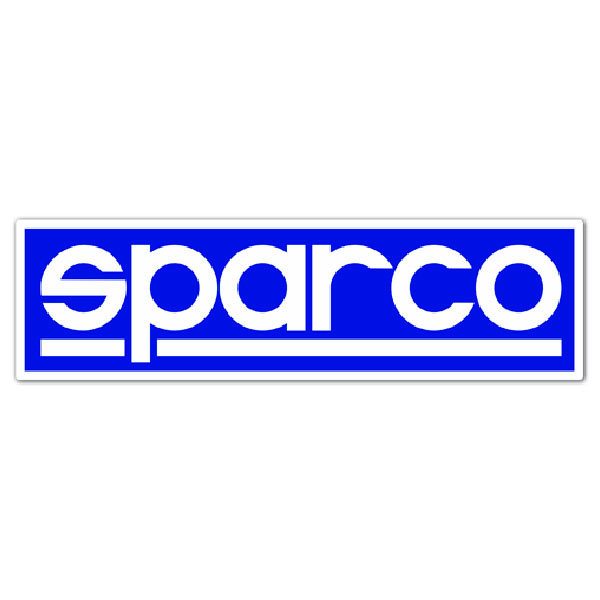 Car & Motorbike Stickers: Sparco in Modern Typography on Blue Background