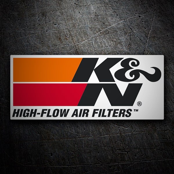 Car & Motorbike Stickers: K&N Logo with 'HIGH-FLOW AIR FILTERS' Phrase