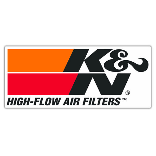 Car & Motorbike Stickers: K&N Logo with 'HIGH-FLOW AIR FILTERS' Phrase