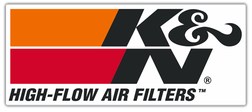 Car & Motorbike Stickers: K&N Logo with 'HIGH-FLOW AIR FILTERS' Phrase