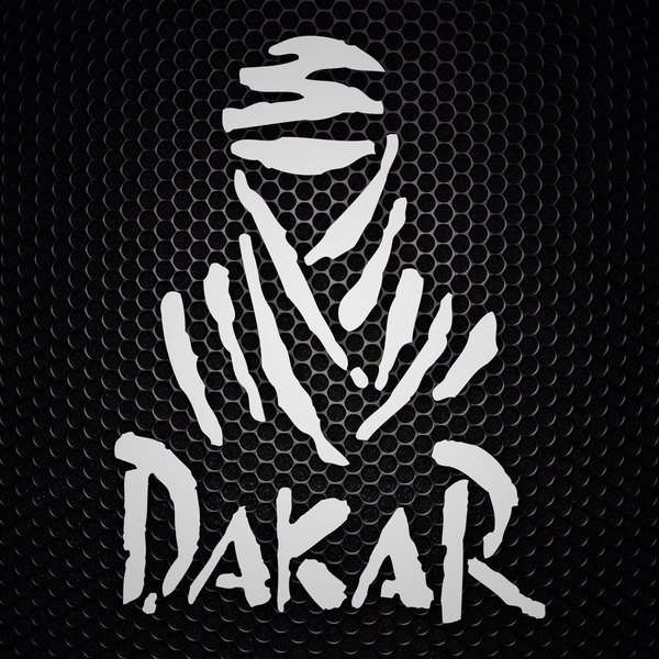 Car & Motorbike Stickers: Stylized Dakar Runner with Dynamic Strokes