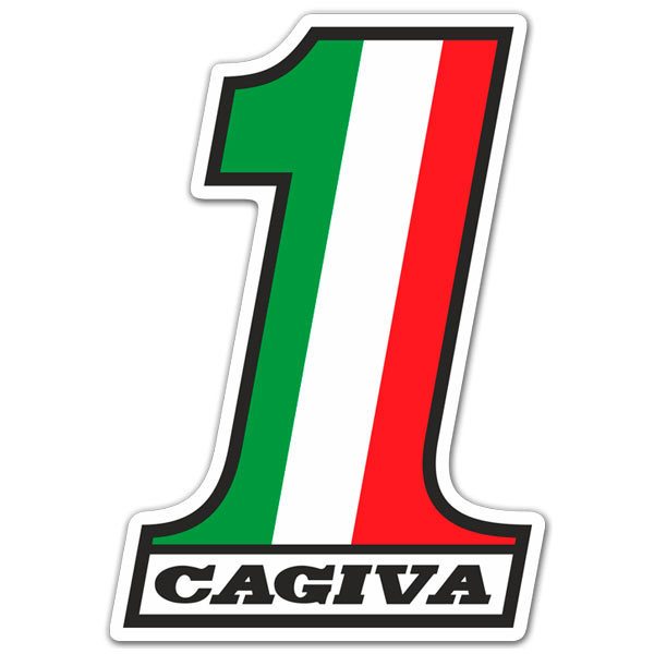 Car & Motorbike Stickers: Cagiva Number 1