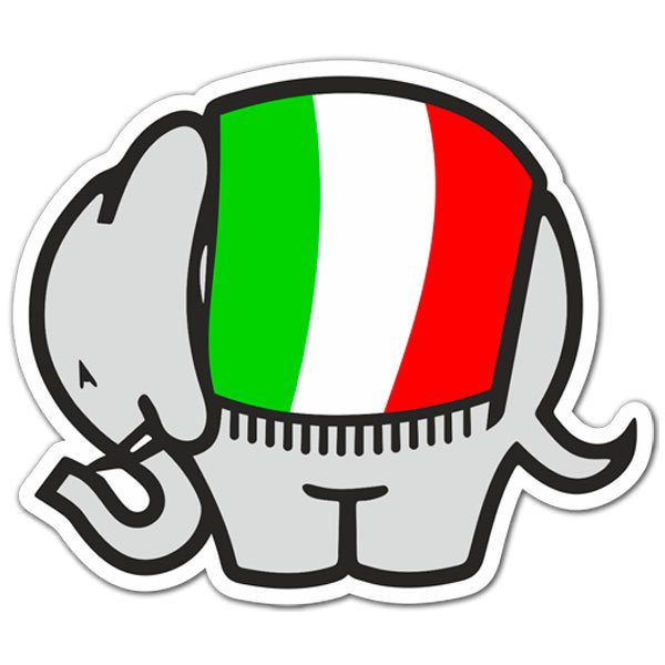 Car & Motorbike Stickers: Cagiva elephant Italian flag