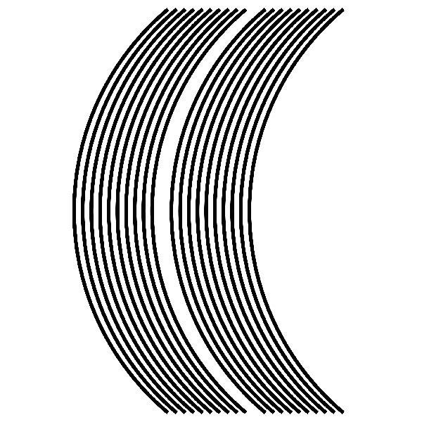 Car & Motorbike Stickers: Gereric rim stripes kit 2 wheels 3mm
