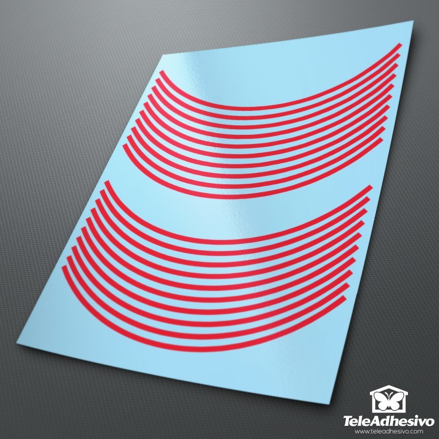 Car & Motorbike Stickers: Reflective rim stripes kit 2 wheels 6 mm.
