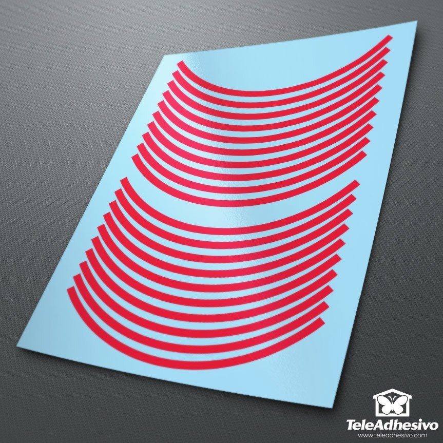 Car & Motorbike Stickers: Reflective rim stripes kit 2 wheels 10 mm.