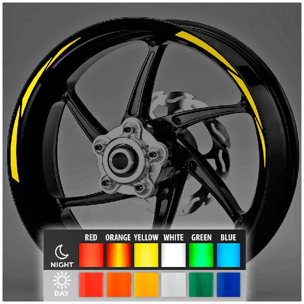 Car & Motorbike Stickers: Reflective MotoGP Style 2 rim stripes kit 2 wheels