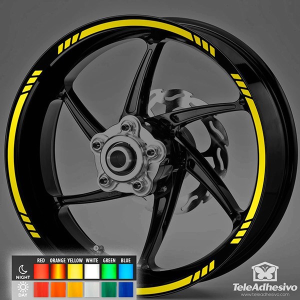 Car & Motorbike Stickers: Reflective MotoGP Style 3 rims strips